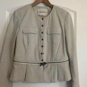 CAbi Zip Line Peplum Blazer